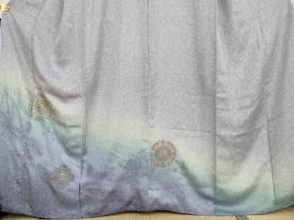 平和屋着物●訪問着　中国三大刺繍　スワトウ刺繍　汕頭刺繍　正倉院花唐草文　暈し染め　金糸　さが美扱い　正絹　逸品　AABI5280cs