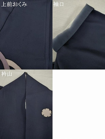 平和屋着物●訪問着　刺繍　雪輪花文　貝紫　正絹　逸品　AABI5282ck