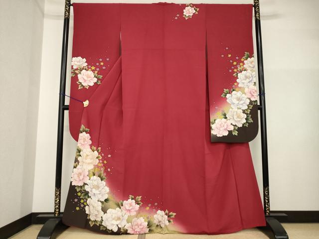 平和屋着物●豪華振袖　舞花文　暈し染め　正絹　逸品　AABI5284ck