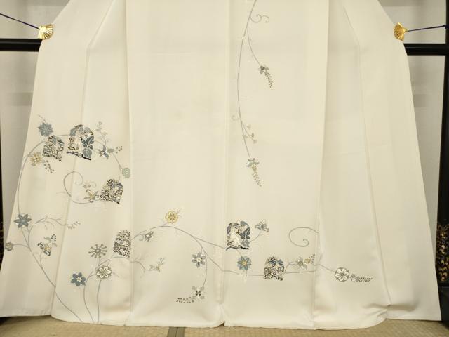 平和屋着物●訪問着　刺繍　兎　金糸　金彩　正絹　逸品　AABI5292ck
