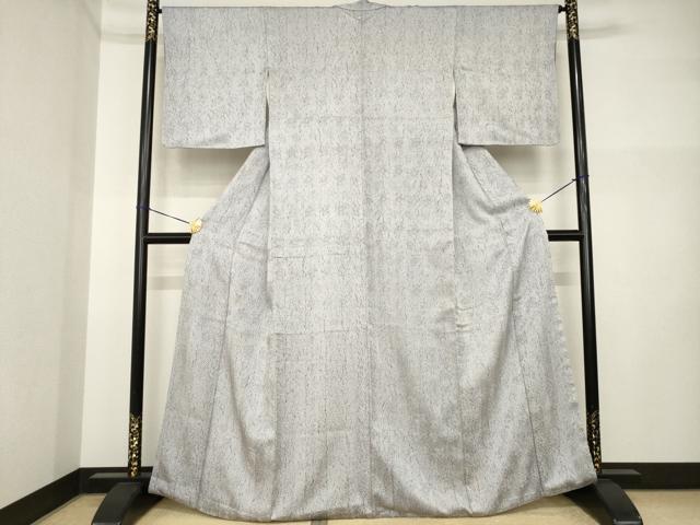 平和屋着物●名門　藤娘きぬたや・杢目絞り　小紋　正絹　逸品　AABI5293ck