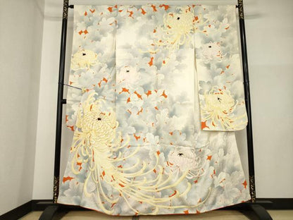 平和屋着物●豪華振袖　駒刺繍　乱菊　金彩　正絹　逸品　AABI5295ck