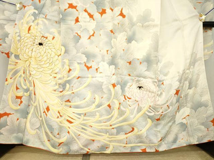 平和屋着物●豪華振袖　駒刺繍　乱菊　金彩　正絹　逸品　AABI5295ck