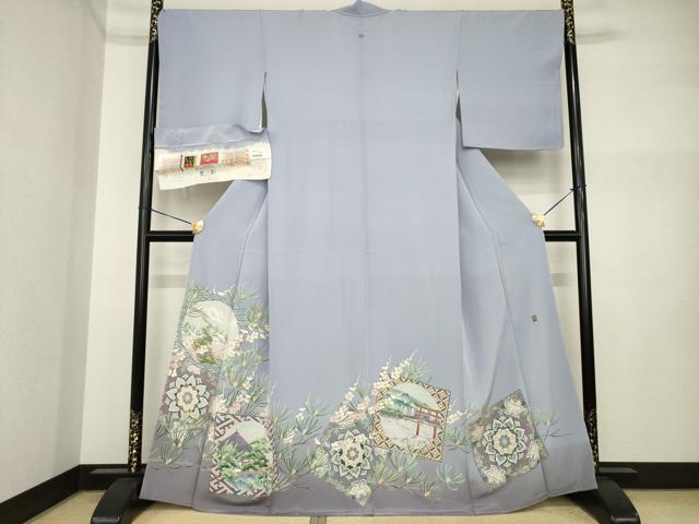 平和屋着物●本加賀友禅作家　棒田孝　色留袖　日本三景　暈し染め　さが美扱い　浜ちりめん　反端付き　正絹　逸品　未使用　AABI5296ck