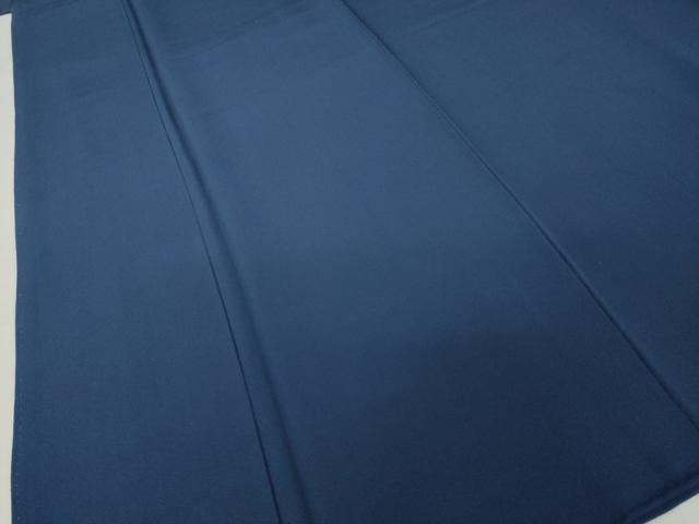 平和屋着物●上質な色無地　青褐色　正絹　逸品　AABI5298ck