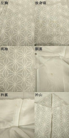 平和屋着物●本場大島紬　白大島　カタス7マルキ　麻の葉文様　正絹　逸品　AABI5301ck