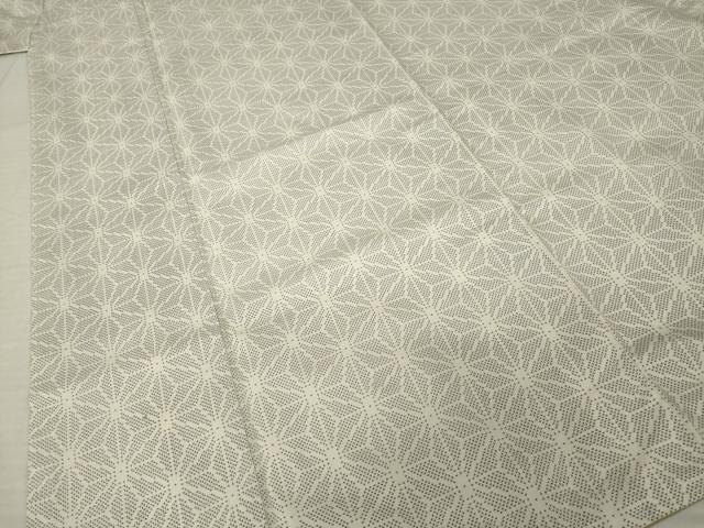平和屋着物●本場大島紬　白大島　カタス7マルキ　麻の葉文様　正絹　逸品　AABI5301ck