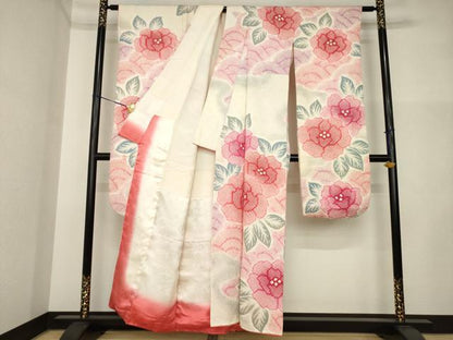 平和屋着物●豪華振袖　総絞り　青海波花文　正絹　逸品　AABI5308ck