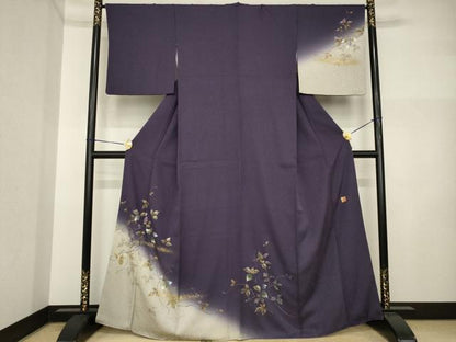 平和屋着物●和紙染染色作家・植村彩弘　訪問着　蔦草文　暈し染め　金彩　やまと誂製　正絹　逸品　AABI5312ck