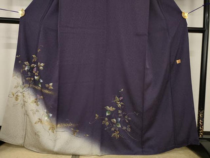 平和屋着物●和紙染染色作家・植村彩弘　訪問着　蔦草文　暈し染め　金彩　やまと誂製　正絹　逸品　AABI5312ck