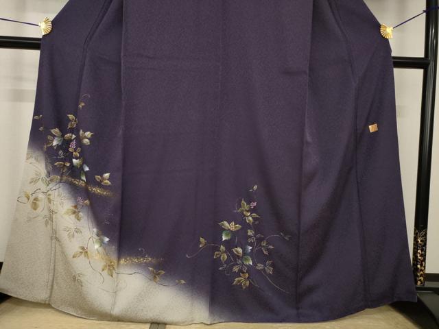 平和屋着物●和紙染染色作家・植村彩弘　訪問着　蔦草文　暈し染め　金彩　やまと誂製　正絹　逸品　AABI5312ck