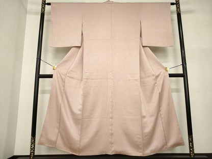 平和屋着物●上質な色無地　梅染色　正絹　逸品　AABI5313ck