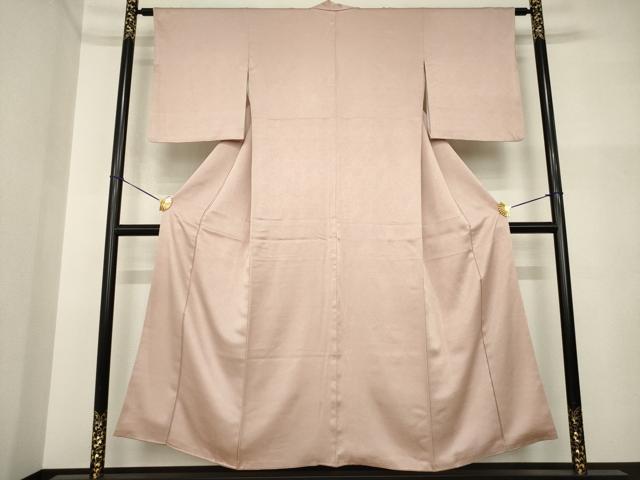 平和屋着物●上質な色無地　梅染色　正絹　逸品　AABI5313ck