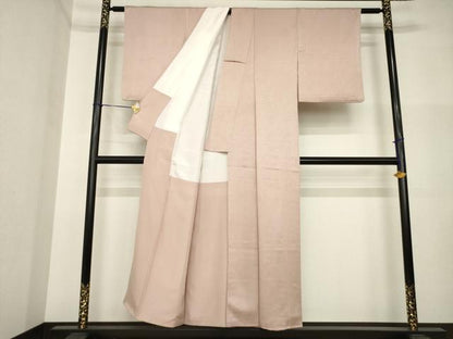 平和屋着物●上質な色無地　梅染色　正絹　逸品　AABI5313ck