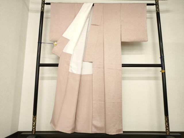 平和屋着物●上質な色無地　梅染色　正絹　逸品　AABI5313ck