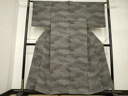 平和屋着物●伝統工芸士　関正三郎　江戸小紋　雲重ね文　正絹　逸品　AABI5317ck