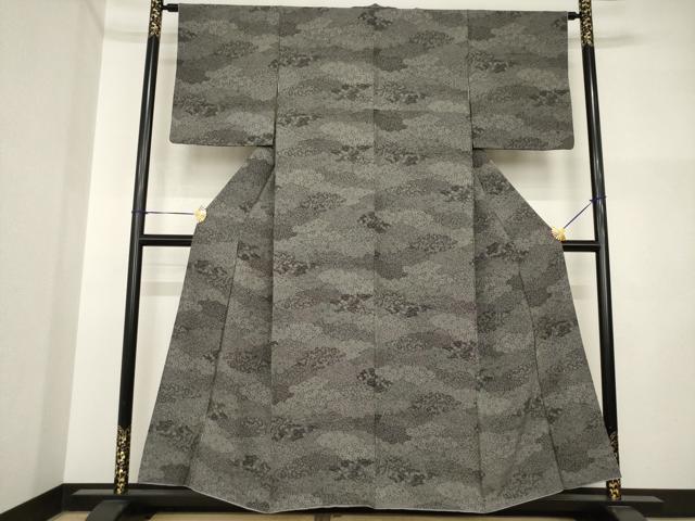 平和屋着物●伝統工芸士　関正三郎　江戸小紋　雲重ね文　正絹　逸品　AABI5317ck