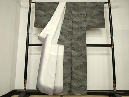 平和屋着物●伝統工芸士　関正三郎　江戸小紋　雲重ね文　正絹　逸品　AABI5317ck