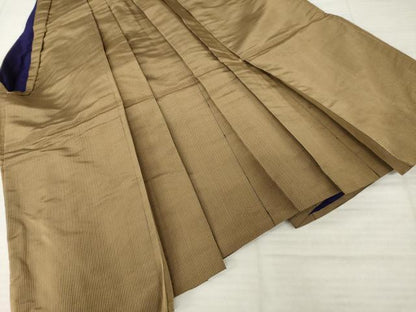 平和屋着物●男性　馬乗り袴　縞　正絹　逸品　AABI5318ck