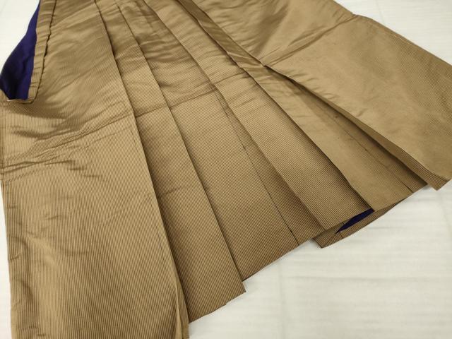 平和屋着物●男性　馬乗り袴　縞　正絹　逸品　AABI5318ck