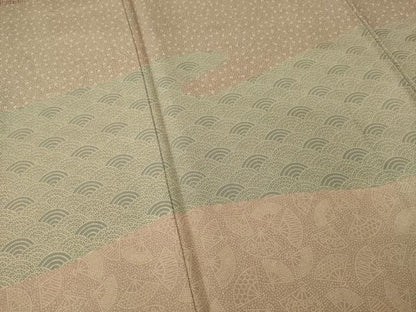 平和屋着物●寺山存男　江戸小紋　訪問着　切嵌文　正絹　逸品　AABI5323ck
