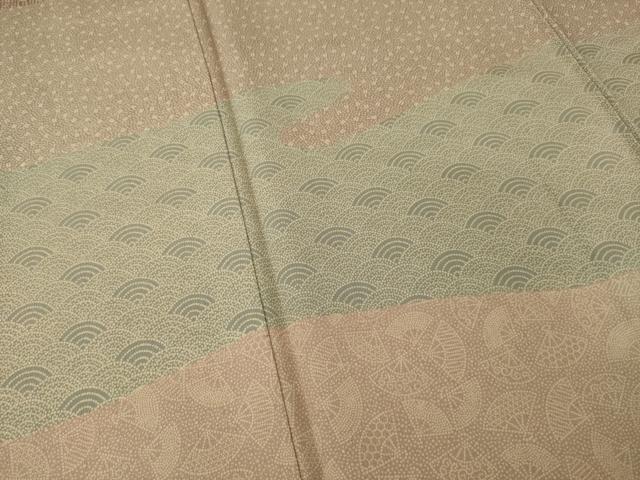 平和屋着物●寺山存男　江戸小紋　訪問着　切嵌文　正絹　逸品　AABI5323ck