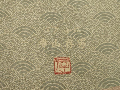 平和屋着物●寺山存男　江戸小紋　訪問着　切嵌文　正絹　逸品　AABI5323ck