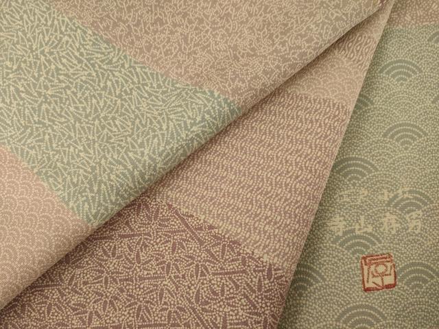 平和屋着物●寺山存男　江戸小紋　訪問着　切嵌文　正絹　逸品　AABI5323ck