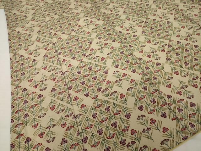 平和屋着物●上質な小紋　型染め　草花文　正絹　逸品　AABI5326ck