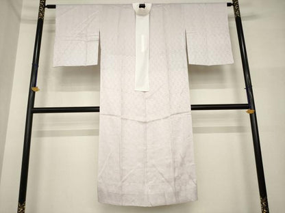 平和屋着物●長襦袢　無双仕立て　市松地紋　胡桃染色　正絹　逸品　AABI5327ck