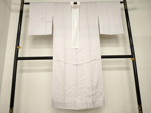 平和屋着物●長襦袢　無双仕立て　市松地紋　胡桃染色　正絹　逸品　AABI5327ck
