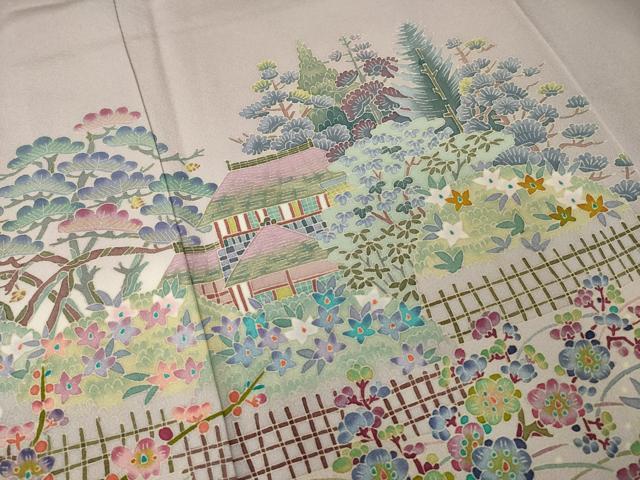 平和屋着物●本加賀友禅作家　北市秀樹　色留袖　偕楽園　正絹　逸品　AABI5330ck