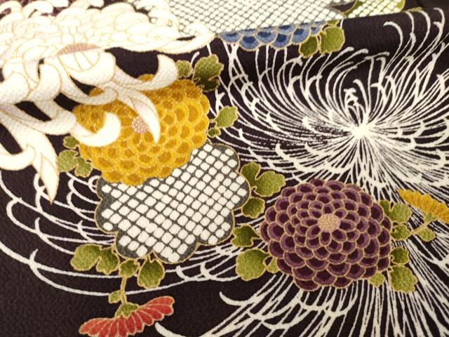 平和屋着物●上質な小紋　乱菊　金彩　正絹　逸品　AABI5331ck