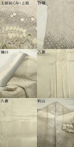 平和屋着物●訪問着　総絞り　流水花文　三越扱い　正絹　逸品　AABI5334ck