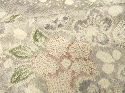 平和屋着物●訪問着　総絞り　流水花文　三越扱い　正絹　逸品　AABI5334ck