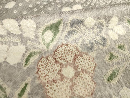平和屋着物●訪問着　総絞り　流水花文　三越扱い　正絹　逸品　AABI5334ck