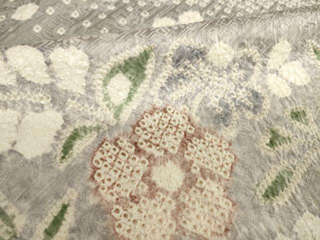 平和屋着物●訪問着　総絞り　流水花文　三越扱い　正絹　逸品　AABI5334ck