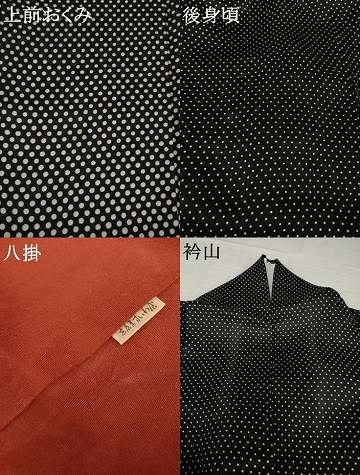平和屋着物●訪問着　水玉文　黒地　ますいわ屋扱い　正絹　逸品　AABI5335ck