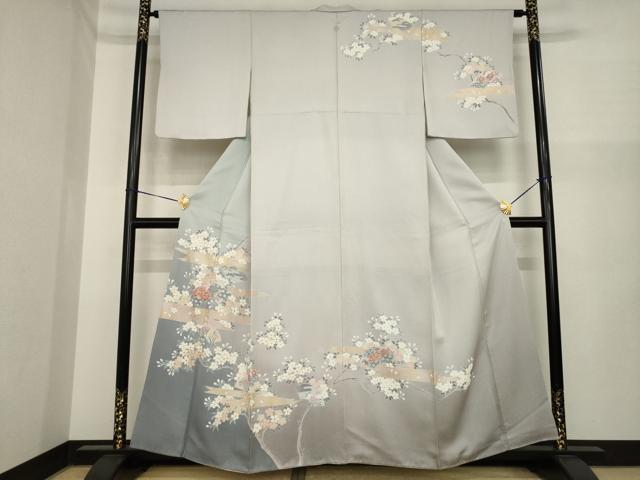 平和屋着物●訪問着　地紙吉祥花文　金彩　正絹　逸品　AABI5337ck