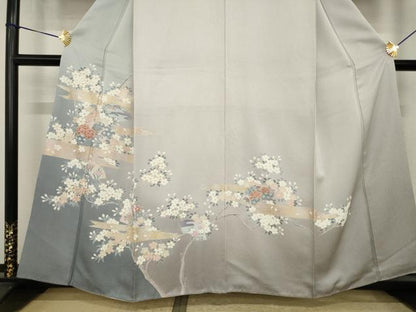 平和屋着物●訪問着　地紙吉祥花文　金彩　正絹　逸品　AABI5337ck