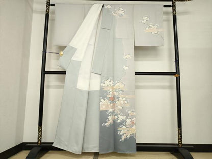 平和屋着物●訪問着　地紙吉祥花文　金彩　正絹　逸品　AABI5337ck