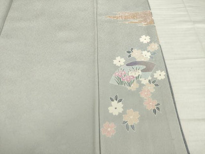 平和屋着物●訪問着　地紙吉祥花文　金彩　正絹　逸品　AABI5337ck