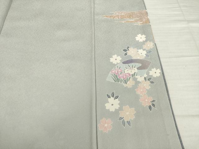 平和屋着物●訪問着　地紙吉祥花文　金彩　正絹　逸品　AABI5337ck
