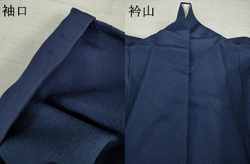 平和屋着物●上質な色無地　作家物　青褐色　正絹　逸品　AABI5340ck