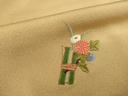 平和屋着物●ファッションデザイナー 花井幸子　訪問着　刺繍　器物花文　正絹　逸品　AABI5344ck