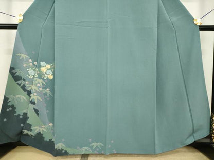 平和屋着物●訪問着　駒刺繍　松竹梅雪輪花文　金彩　やまと誂製　正絹　逸品　AABI5345ck