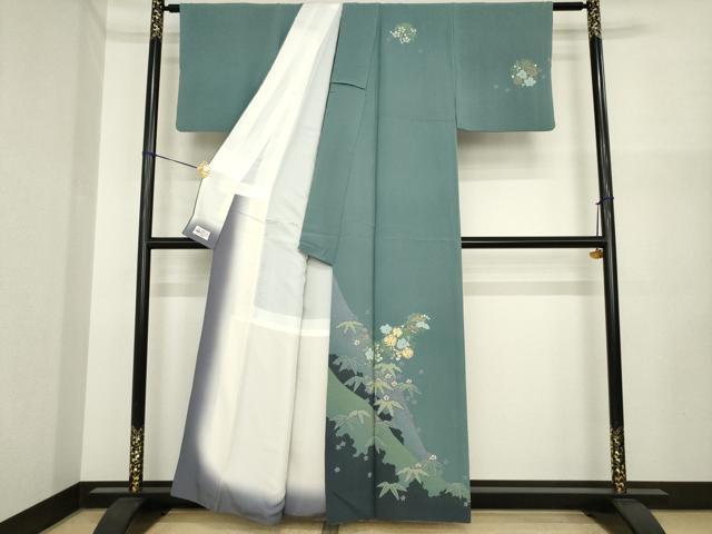 平和屋着物●訪問着　駒刺繍　松竹梅雪輪花文　金彩　やまと誂製　正絹　逸品　AABI5345ck