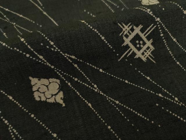 平和屋着物●上質な紬　菱文　正絹　逸品　AABI5346ck