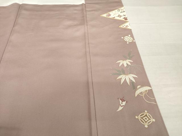 平和屋着物●豪華色留袖　駒刺繍　松皮菱飛鶴宝尽くし　金彩　正絹　逸品　AABI5348ck