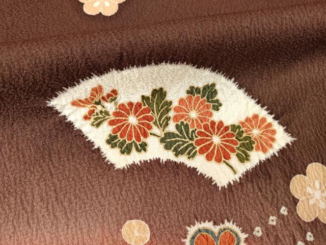 平和屋着物●訪問着　絞り　地紙花文　暈し染め　正絹　逸品　AABI5349ck